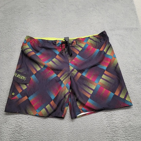 Maui and‎ Sons Shorts Mens 2XL Geometric All Over Print Lined Casual Swim Beach - Picture 1 of 13